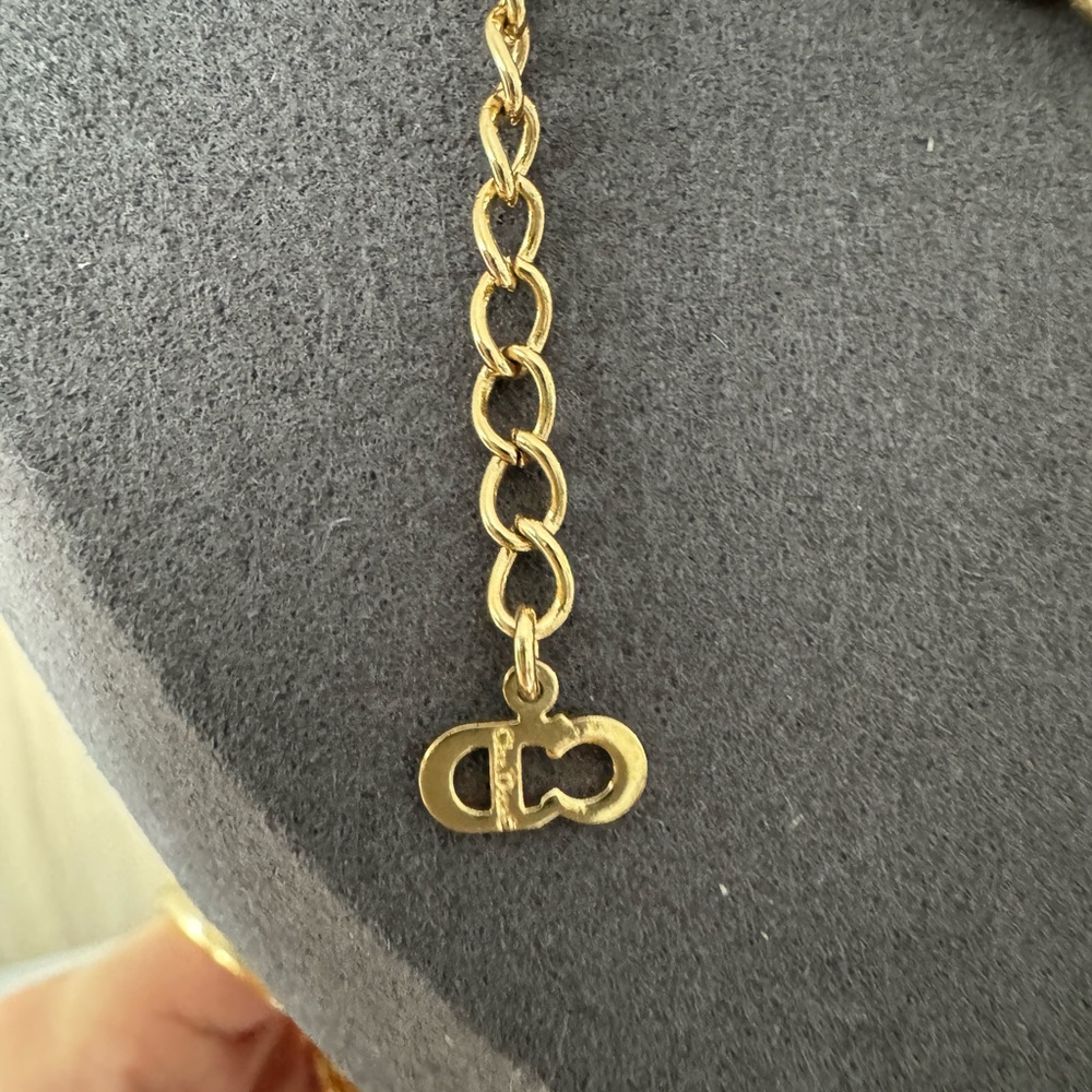 Gold plated Dior vintage thick necklace with CD logo - Picture 8 of 8